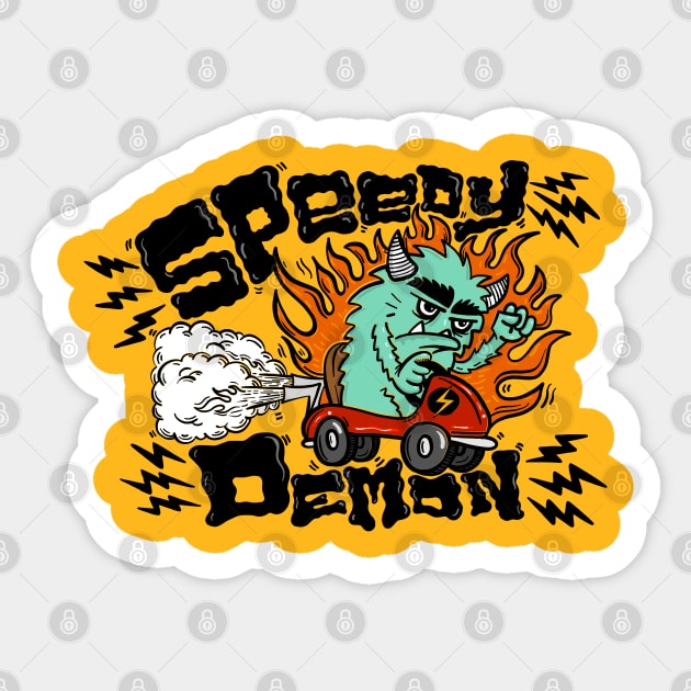 Speedy demon Sticker by UniqueDesignsCo